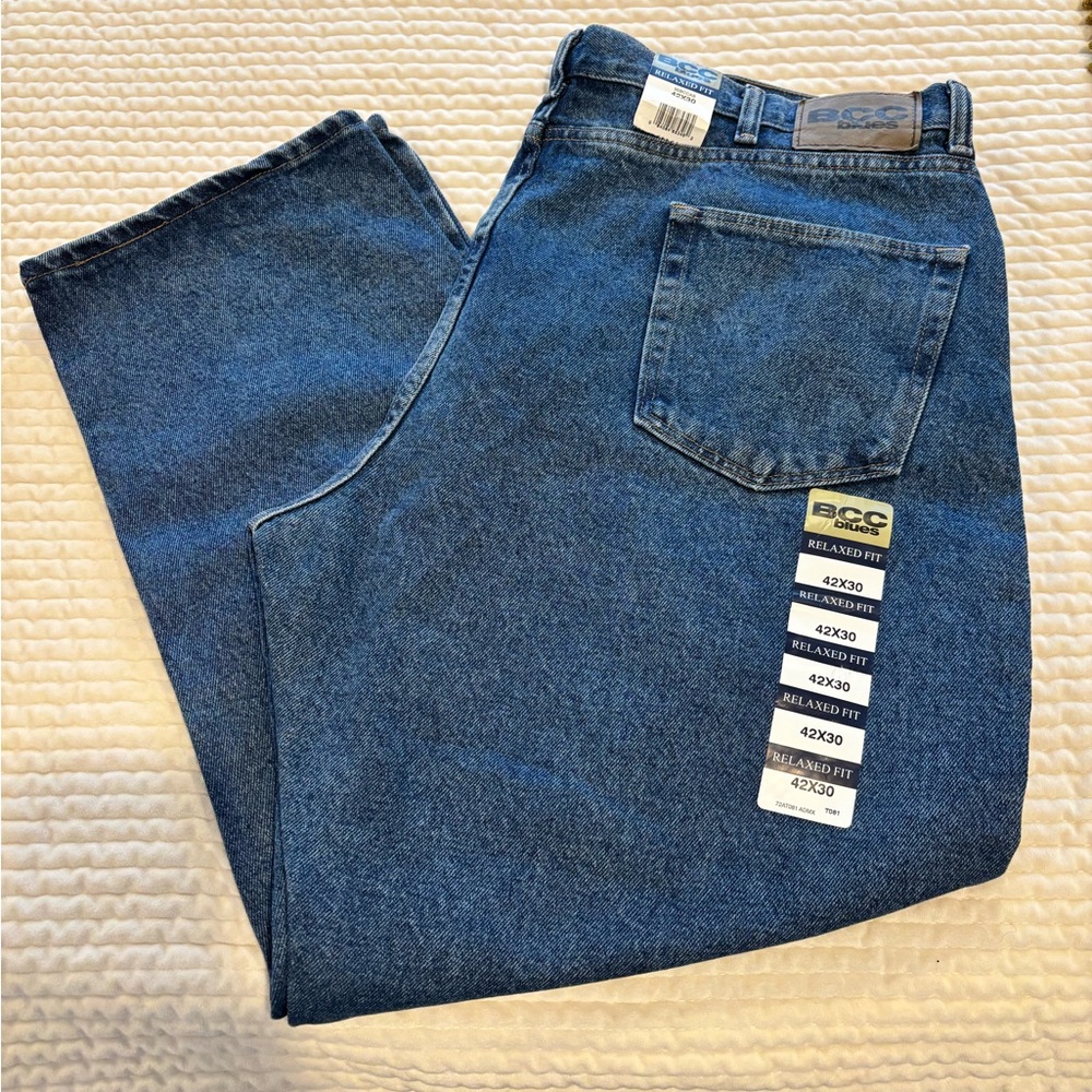 Brand New Men’s BCC Blues Relaxed Fit Blue Jeans Size 42x30